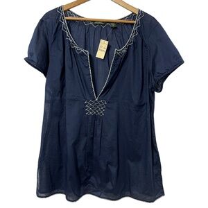 NWT Eddie Bauer Womens Embroidered "Lawn Tunic" Sz XXL Lightweight Summer Casual